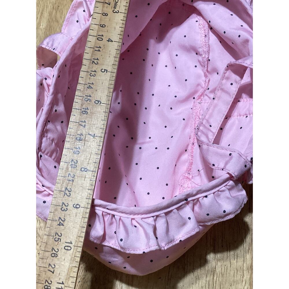 Cabbage Patch Cloth Baby Doll Carrier Double Handles Pink and black Polka Dots - Picture 6 of 7